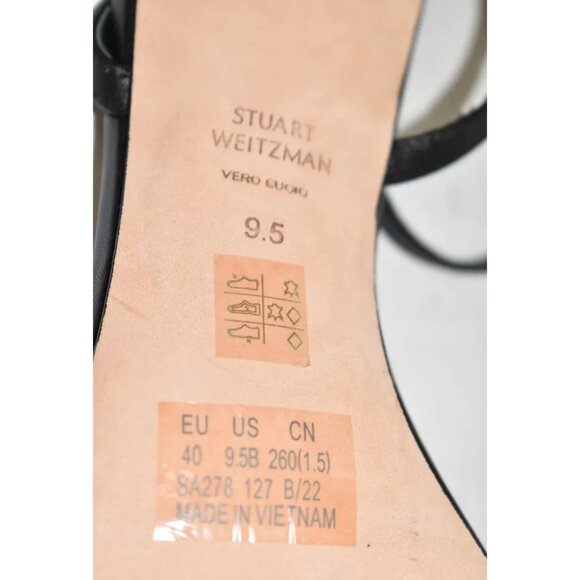 $450 STUART WEITZMAN DANCER 70 SANDAL LEATHER NUDIST SIMPLE BLACK 9.5 (DB38) - Picture 7 of 7